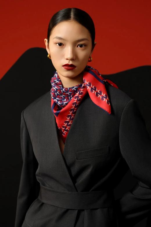 WENSLI/万事利 双面100%桑蚕丝中方巾-挚爱 商品图3