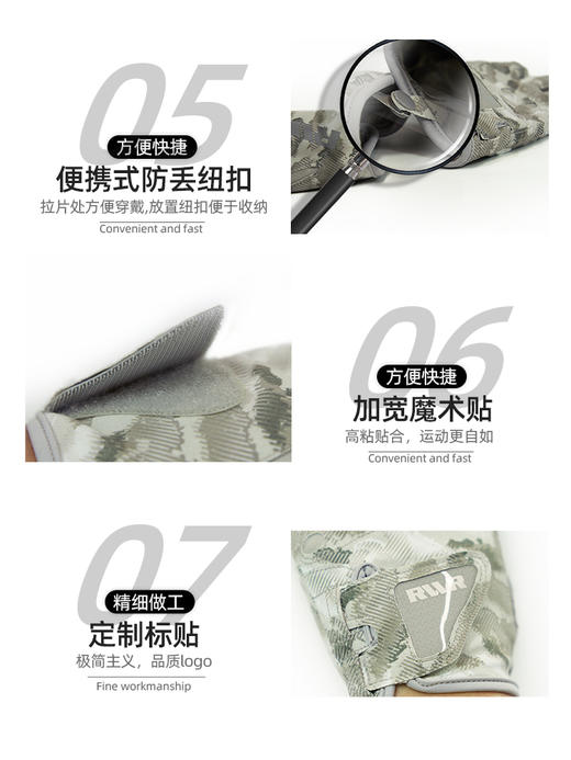 2022新款RVVR钓鱼手套露五指三指路亚手套透气抓鱼防滑垂钓手套 商品图2