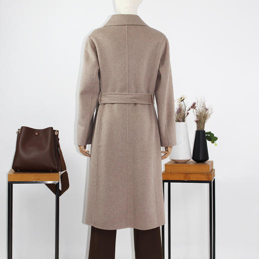 FOCALS福柯斯冬季新款修身长款纯色羊毛双面呢大衣外套F2YDK758MW 商品图2