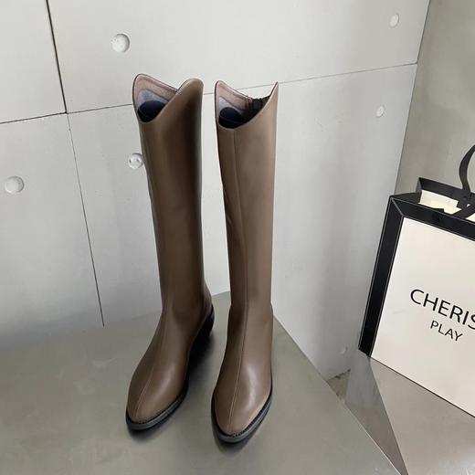 【百图lulu定制】【修腿神靴】弹力尖头 前V后V口  后拉链   中高筒靴   骑士长靴 商品图3