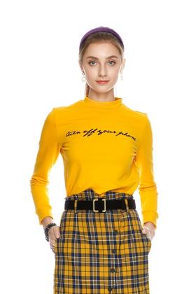 SUMMER & SAGE 字母点缀高领上衣 4561