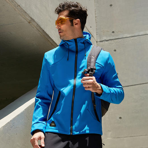 自由基地秋冬薄款单层轻质软壳连帽衫防风保暖防水冲锋衣风衣外套 NMJ-2003 商品图0