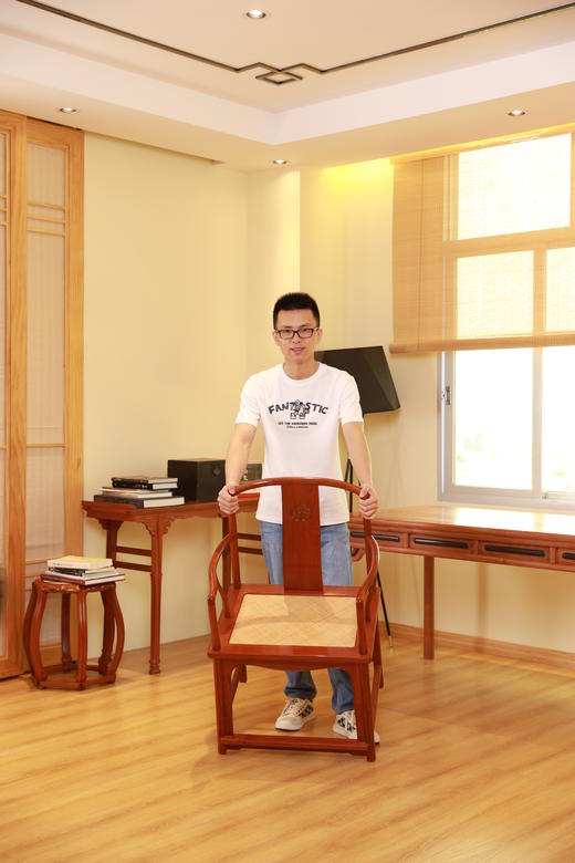 红桥红  家具严选  缅甸花梨（大果紫檀）【藤面 嘉木堂 矮靠背 南官帽椅】 商品图8