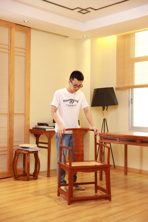 红桥红  家具严选  缅甸花梨（大果紫檀）【藤面 嘉木堂 矮靠背 南官帽椅】 商品图7