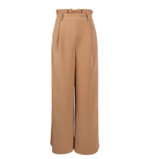 欧芮儿春装2019款女装收腰驼色直筒阔腿裤女裤宽松休闲九分裤潮 商品图3