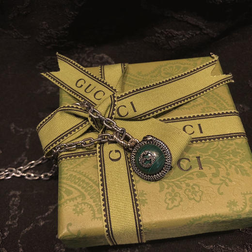 纯银孔雀绿项链 商品图4