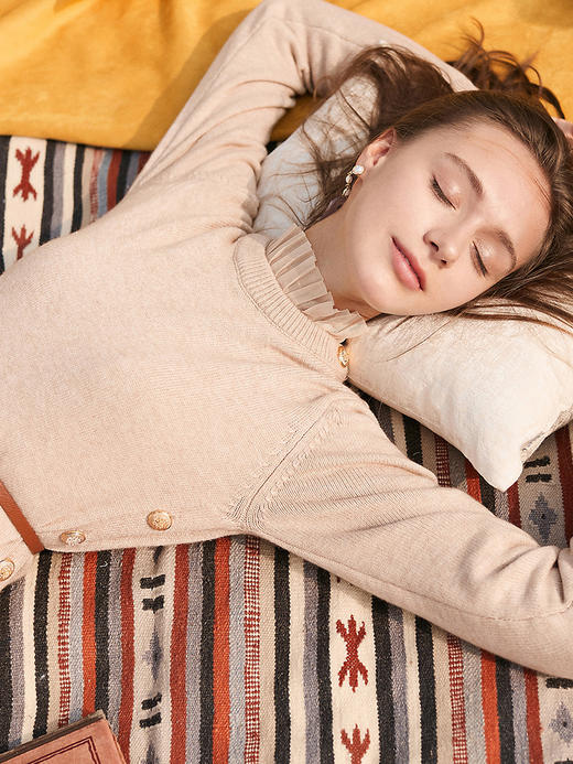 欧芮儿两件套蕾丝针织连衣裙女2018冬装中长款显瘦收腰A字裙 商品图1