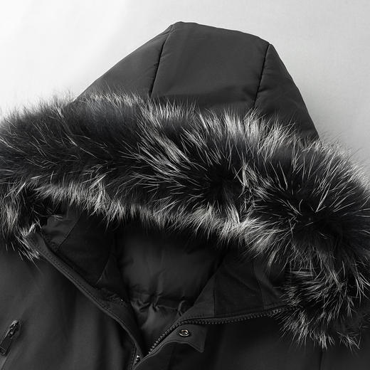 30W2122【白鸭绒+狐狸毛领】罗蒙男士秋冬保暖羽绒服中长款连帽休闲羽绒服外套 商品图3