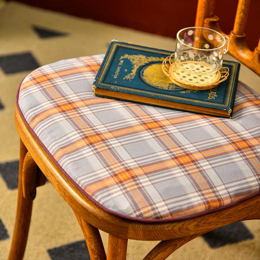 复古英伦格纹系列椅垫中式四季通用坐垫 商品图3