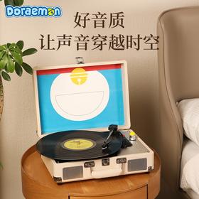 ROCK洛克 哆啦A梦 复古黑胶蓝牙唱片机