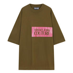 VERSACE JEANS COUTURE  范思哲 2023春夏新品 男士LOGO印花宽松版半袖T恤