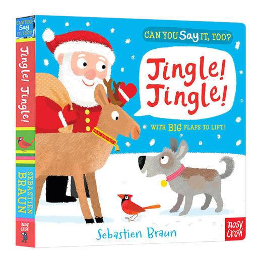圣诞动物 你也可以这样说吗系列纸板书 英文原版绘本 Can You Say It Too Jingle! Jingle 幼儿英语启蒙翻翻书 英文版进口原版书籍 商品图0