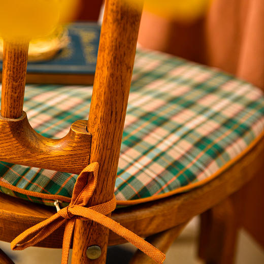 复古英伦格纹系列椅垫中式四季通用坐垫 商品图2