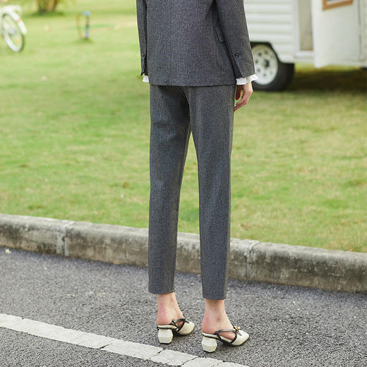 欧芮儿2020春装新款英伦裤子深灰西装裤修身九分裤哈伦裤休闲裤女 商品图0