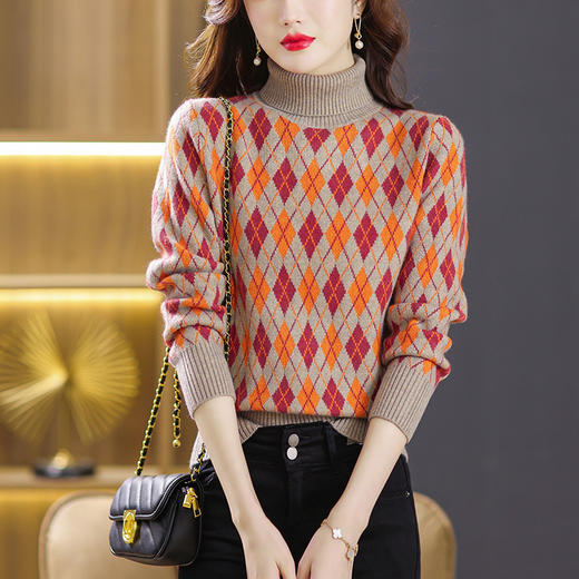 菱形格纹针织衫上衣内搭冬季打底衫CC-BBT-89782 商品图7