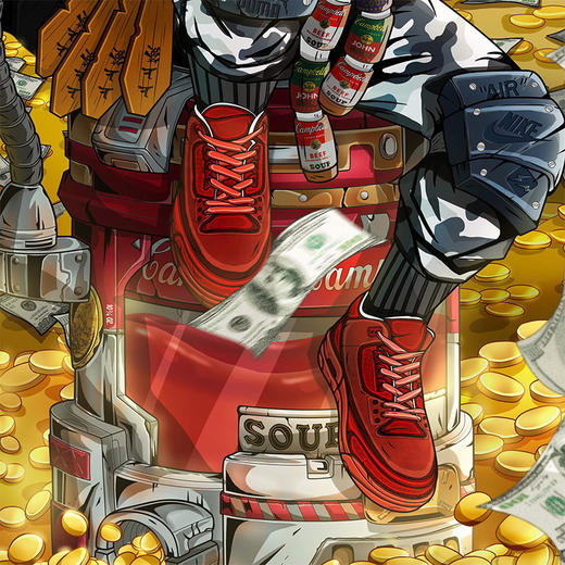 收藏系列《喷钱虎》 潮流艺术版画 限量199版 52.5*72.5cm 商品图1