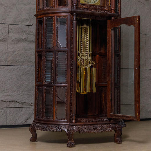 二十世纪  紫檀西番莲落地钟 商品图3