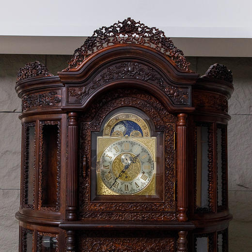 二十世纪  紫檀西番莲落地钟 商品图1