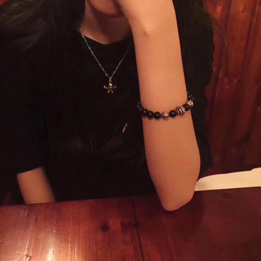 克罗心𝐂𝐡𝐫𝐨𝐦𝐞 𝐡𝐞𝐚𝐫𝐭𝐬 黑曜石手链 商品图4