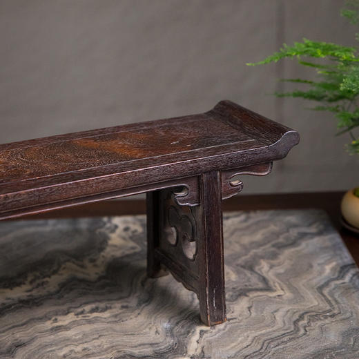 清早期 黄花梨夹头榫云纹翘头案中案摆件 商品图3