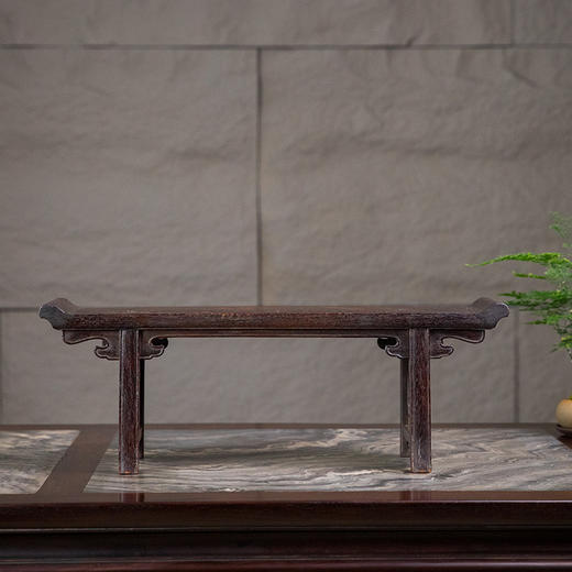 清早期 黄花梨夹头榫云纹翘头案中案摆件 商品图0