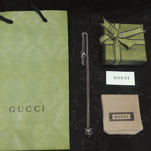 𝐆𝐮𝐜𝐜*做旧虎头银项链 商品图8