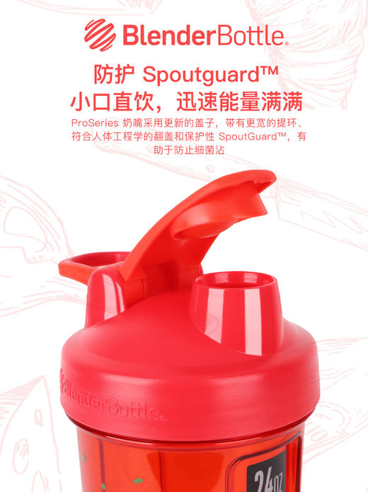 BlenderBottle运动水杯健身杯子 摇摇杯女生蛋白摇粉杯大容量摇杯 商品图2