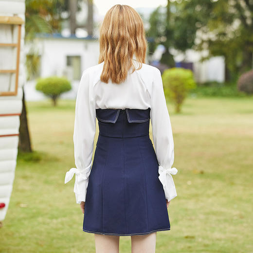 欧芮儿衬衫连衣裙2019新款春装新款长袖西装领两件套套装裙中长款 商品图1