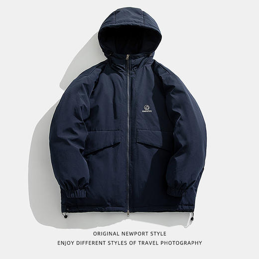 「两款配色！抗风防水保暖」韩路日系男装 机能连帽棉服男冬季情侣新款棉衣加厚户外外套上衣 商品图4