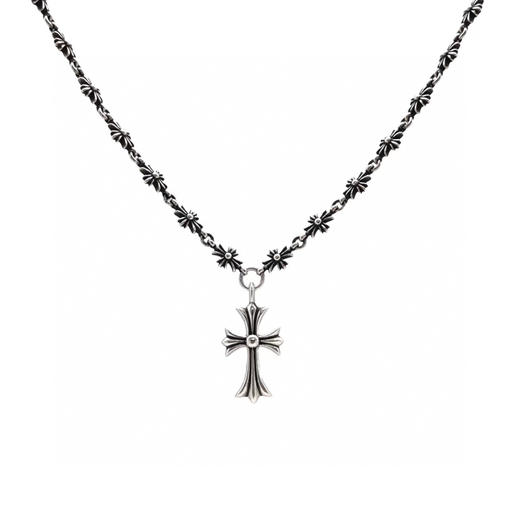 𝐂𝐡𝐫𝐨𝐦𝐞 𝐡𝐞𝐚𝐫𝐭𝐬克罗心 十字架一体项链 商品图8