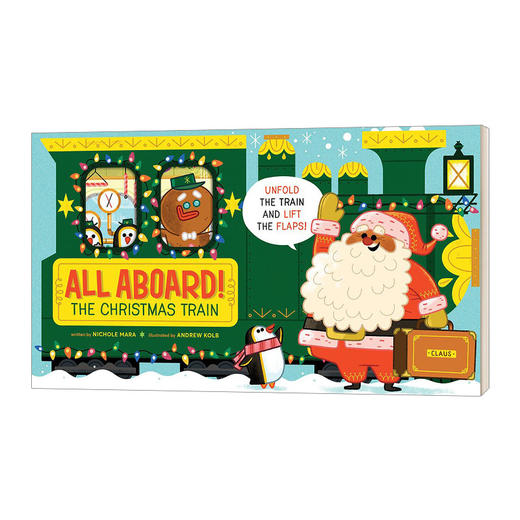 英文原版绘本 All Aboard The Christmas Train An Abrams Extend-A-Book 上车 圣诞节的火车 纸板书 英文版 进口英语原版书籍 商品图0