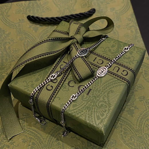 𝐆𝐮𝐜𝐜* 2.5mm双G黑珐琅logo手链 商品图5