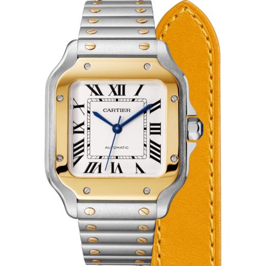 卡地亚 Cartier 山度士Santos de Cartier腕表 中号 黄K金与精钢 自动上链 W2SA0016 商品图1