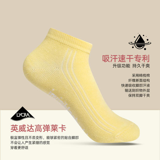 隐形盾 抗菌防臭纯棉吸汗透气时尚女士短袜装6双装 商品图4