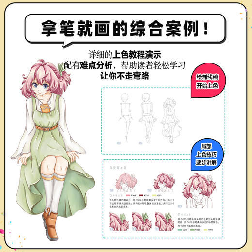 马克笔漫画教程 人物篇 马克笔动漫绘画教程书漫画人物绘画动漫新手自学入门手绘临摹画册漫画素描技法头部身体服饰绘画教程 商品图3
