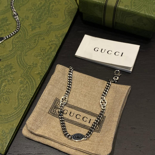 𝐆𝐮𝐜𝐜* 4mm双G黑珐琅logo手链 商品图4