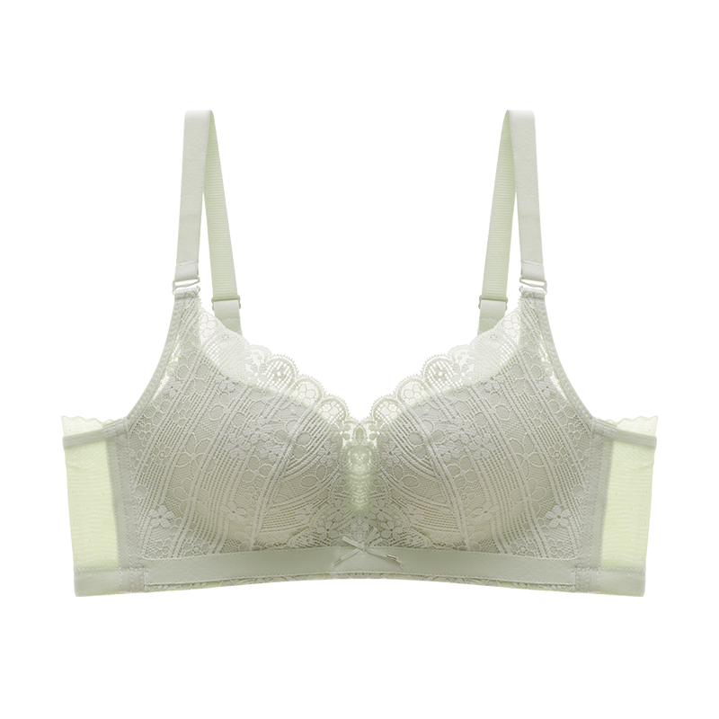 都市丽人内衣自然舒适A:中厚B:薄蕾丝三排扣树脂胶圈3/4杯常规文胸LB21A5