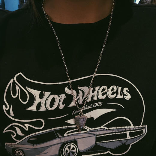 𝐆𝐮𝐜𝐜*纯银做旧格言刻花心形项链 商品图8