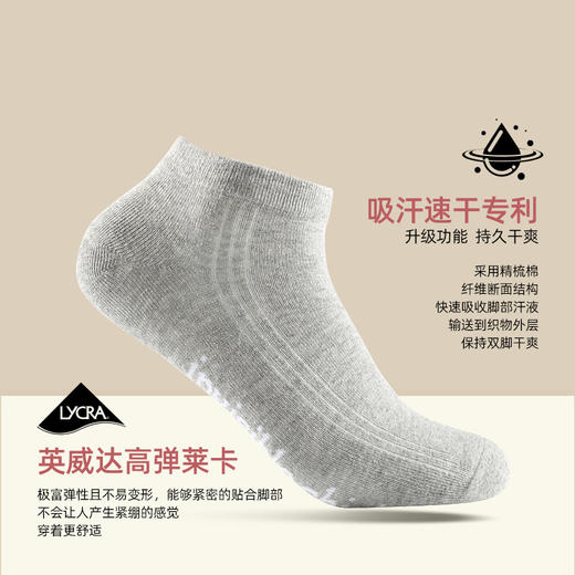 隐形盾 抗菌防臭薄款男士商务绅士吸汗透气袜子6双装 商品图4