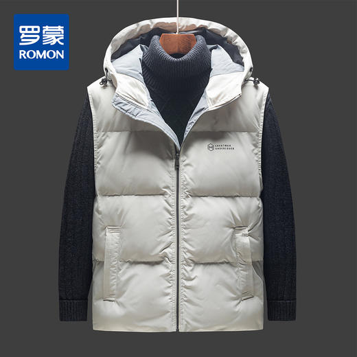 罗蒙秋冬季保暖连帽棉马甲男士外套棉服棉袄男棉衣马夹背心男 商品图2