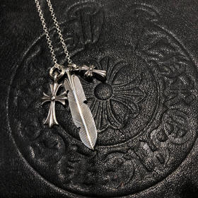 Chrome hearts 十字架羽毛套链