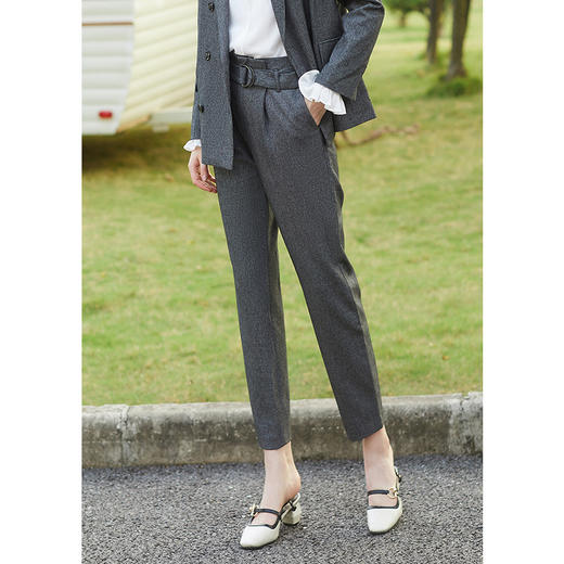 欧芮儿2020春装新款英伦裤子深灰西装裤修身九分裤哈伦裤休闲裤女 商品图1