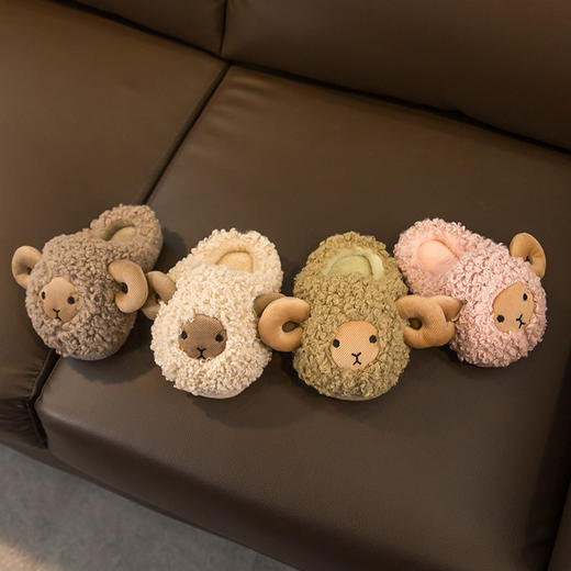 【萌娃点赞棉拖 看得见的呵护】棉拖鞋儿童室内软底卡通弯脚小羊棉拖鞋童棉鞋 商品图2