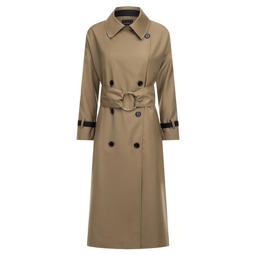 LIZZY 英伦风帅气翻领双排扣休闲知性通勤风衣长外套7719 商品图6