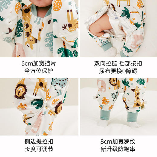 威尔贝鲁婴儿睡袋可脱半袖恒温秋冬款宝宝分腿儿童大童厚防踢被子 商品图3