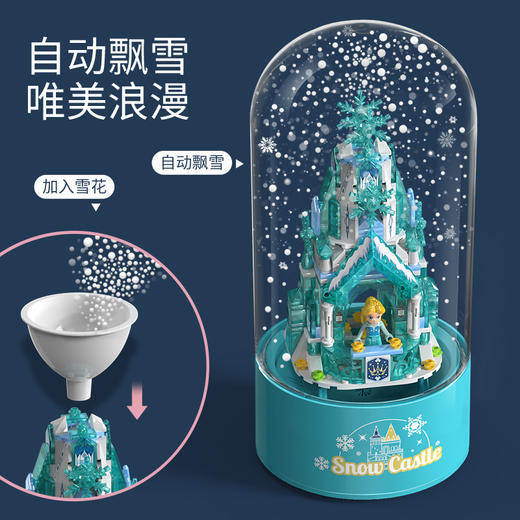 【兼容乐高拼装灯光圣诞音乐盒】兼容乐高拼装积木飘雪糖果屋灯光旋转音乐盒圣诞树积木圣诞节礼物 商品图2