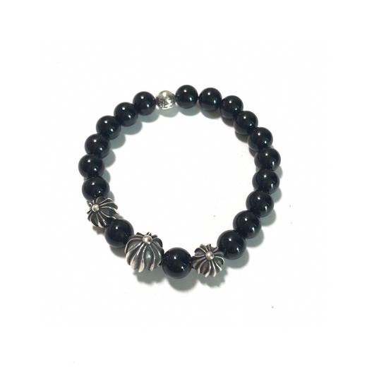 克罗心𝐂𝐡𝐫𝐨𝐦𝐞 𝐡𝐞𝐚𝐫𝐭𝐬 黑曜石手链 商品图2