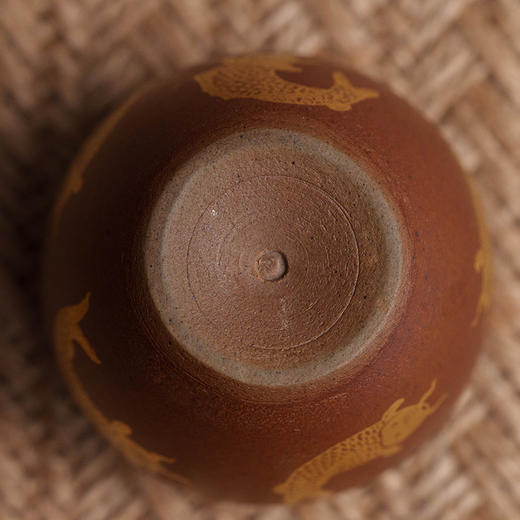 清 紫砂胎描金鱼纹水盂 商品图3