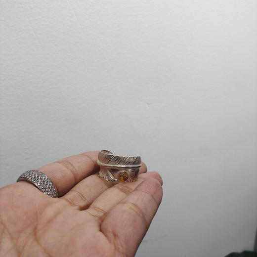 高桥Goro’s 点鹰羽毛开口戒指 商品图7