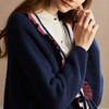 欧芮儿毛衣外套女韩版2019秋装蓝色针织开衫长袖宽松外穿中长 商品缩略图2
